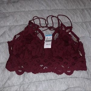 burgundy free people bralette